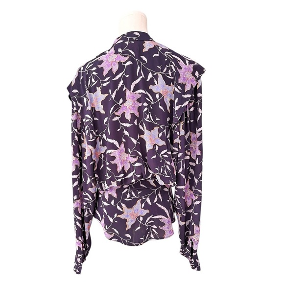 ISABEL MARANT ETOILE NWOT Oxel City draped floral blouse in Faded Night Size 36 - Picture 3 of 9